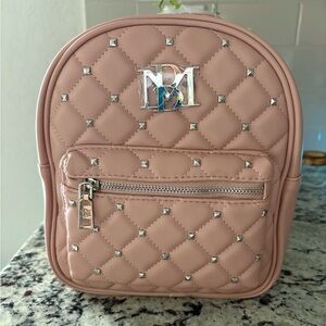 Badgley Mischka Quilted Pink Backpack